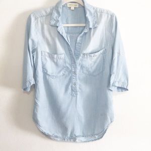Anthro Cloth & Stone 2 Pocket Chambray Popover Sm